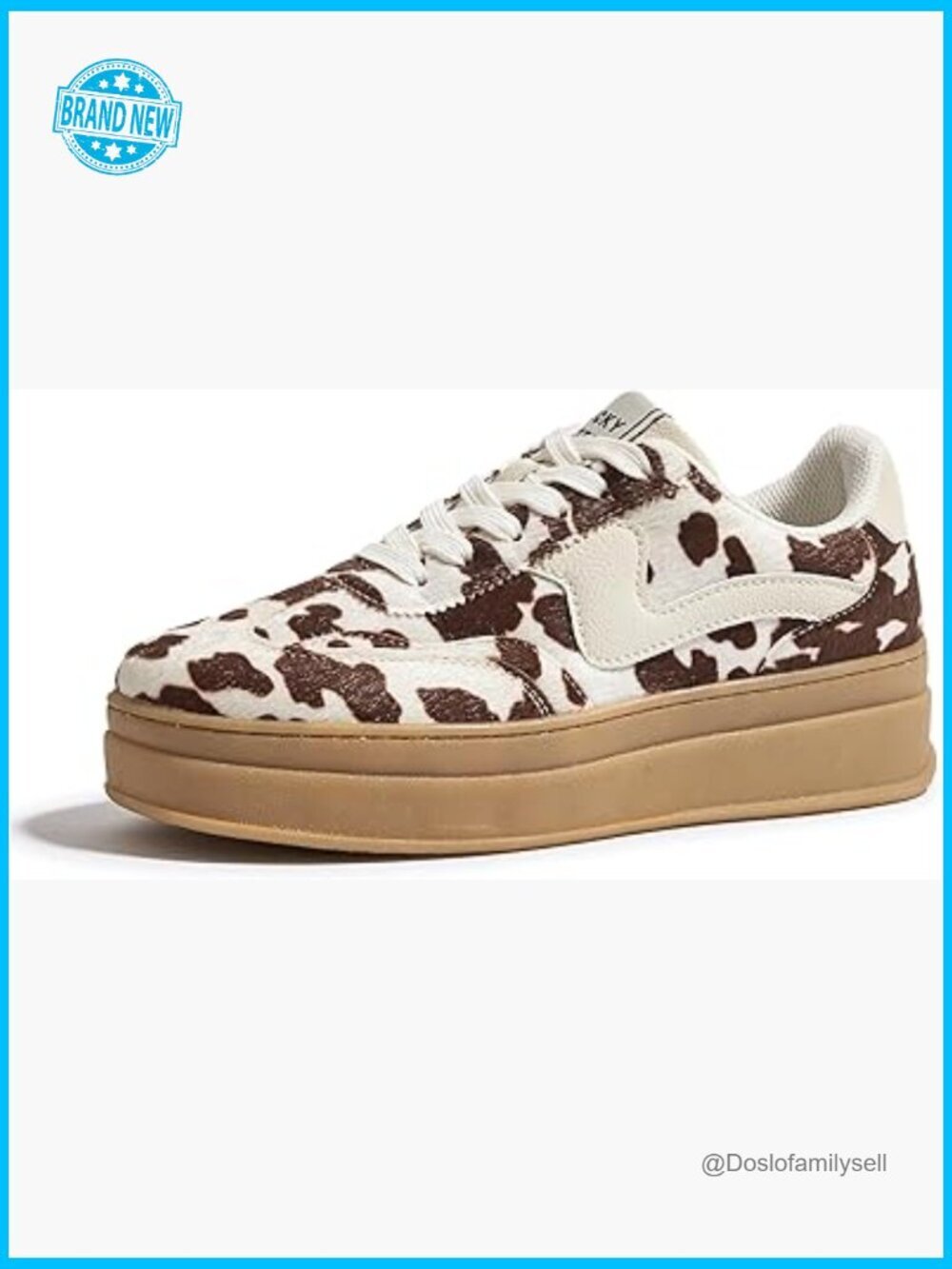 Platform Fashion Sneakers Thick Sole Suede Faux Leather Classic Rubber Gum Sole